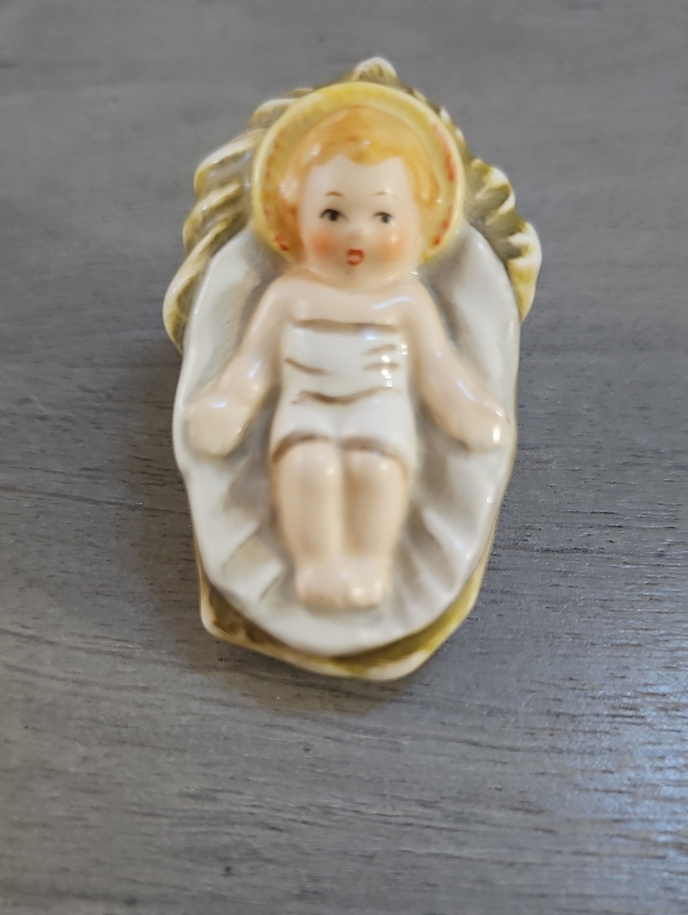 Goebel Porcelain Baby Jesus In Manger Figurine